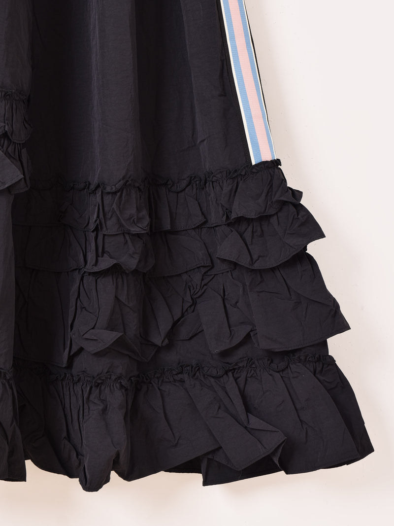 【2色展開】Meridian ライン入り ナイロン フリルスカート