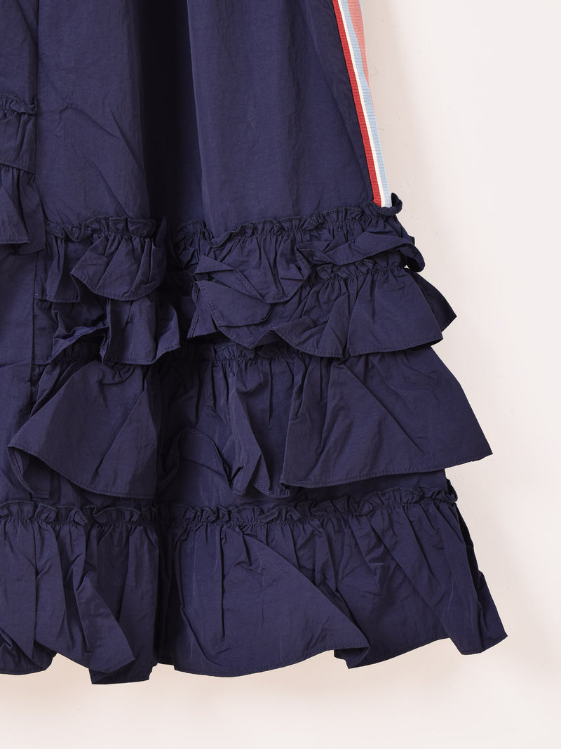 【2色展開】Meridian ライン入り ナイロン フリルスカート