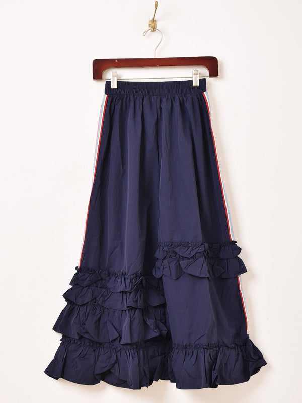 【2色展開】Meridian ライン入り ナイロン フリルスカート
