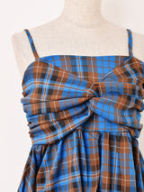 【3色展開】Meridian チェック柄 アシンメトリー キャミソール