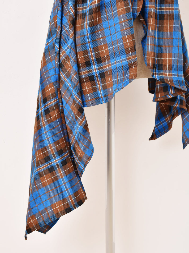 【3色展開】Meridian チェック柄 アシンメトリー キャミソール