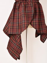 【3色展開】Meridian チェック柄 アシンメトリー キャミソール