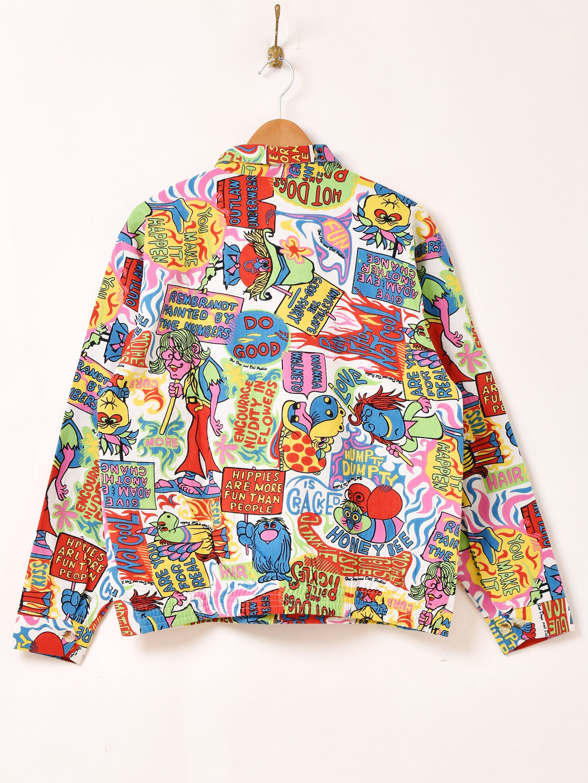 70s ヒッピー　総柄ジャケット 70s Sir Jac Hippie Pop-Art All Over Print Jacket（L