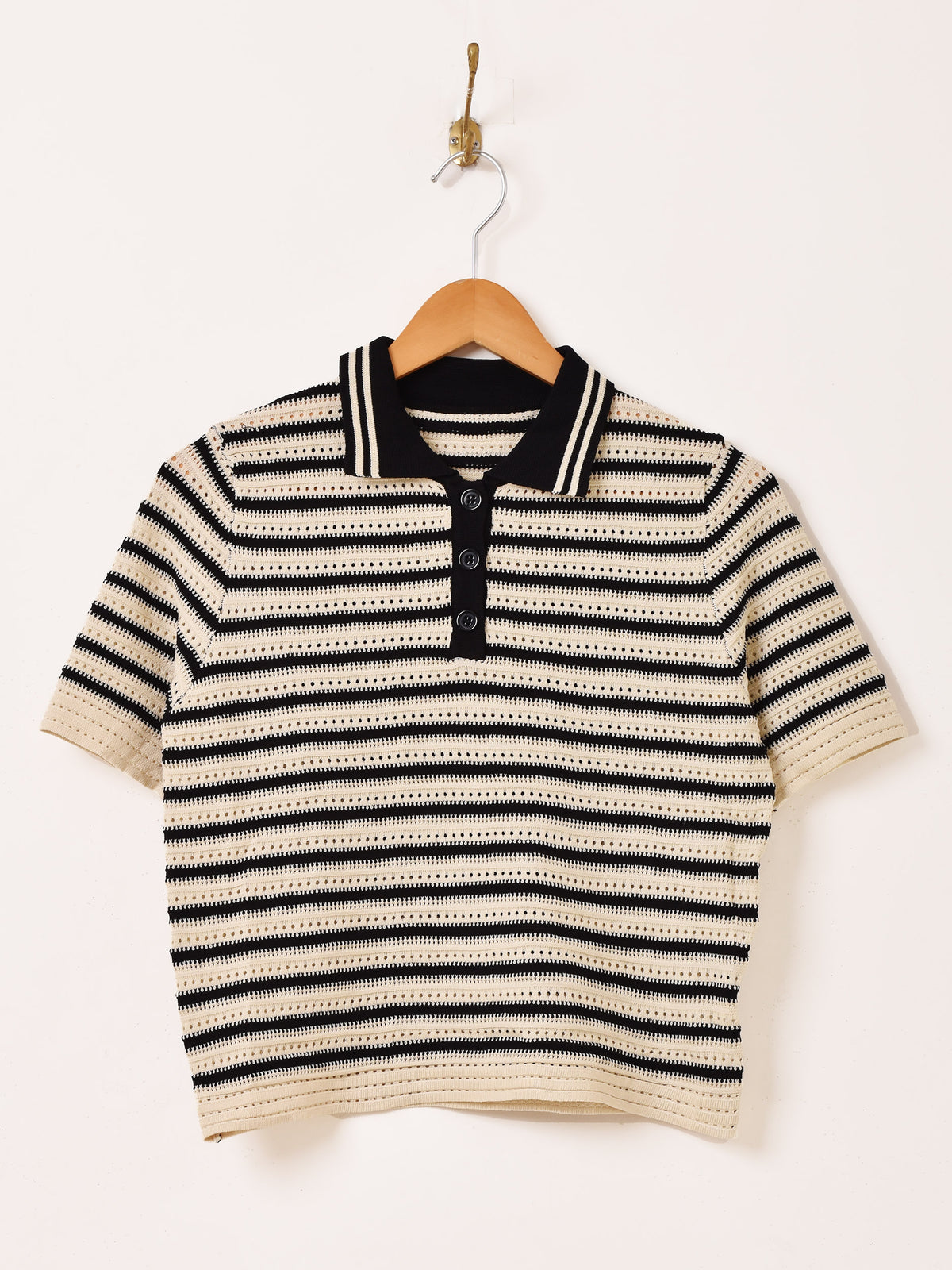 ハンドニット 半袖 セーター euro vintage シルクタッチウォッシャブル半袖ニット（ニット/セーター