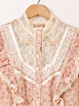 70's Made in USA ”GUNNE SAX" 長袖 小花柄 プレーリードレス