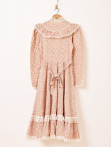 70's Made in USA ”GUNNE SAX" 長袖 小花柄 プレーリードレス