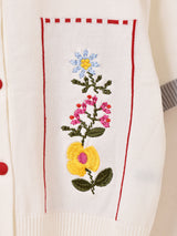 【2色展開】Meridian フラワー刺繍 半袖 カーディガン