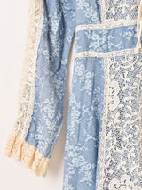 70's "GUNNE SAX" レース 花柄 ロングドレス
