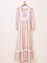 70's "GUNNE SAX" レース シフォン ロングドレス