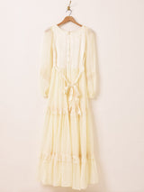 70's Made in USA "GUNNE SAX" チュールレース ロングドレス