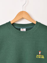 ワンポイント刺繍 スウェットシャツ「I'M ROTTEN TO THE CORE」