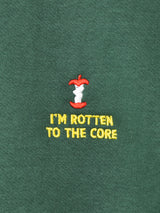 ワンポイント刺繍 スウェットシャツ「I'M ROTTEN TO THE CORE」