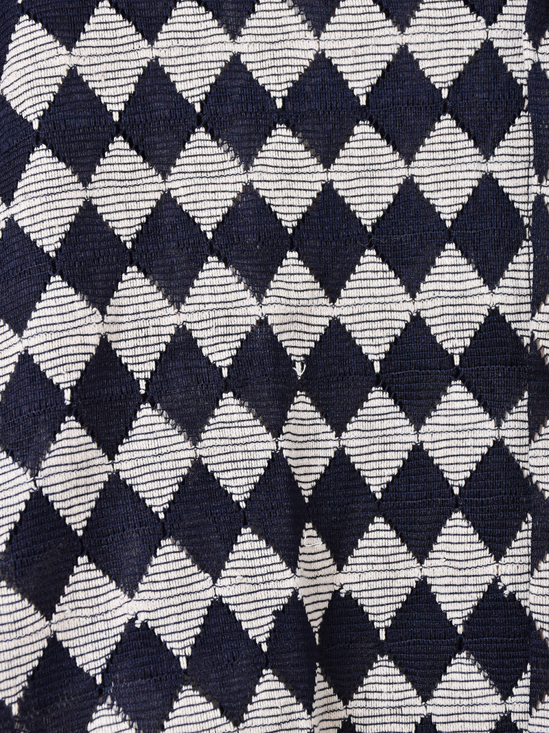 【2色展開】Backers ダイア柄 メッシュ 長袖 オープンカラーシャツ