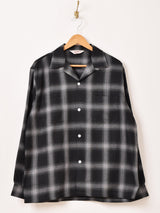 【2色展開】Backers 長袖 シャドウチェック オープンカラーシャツ