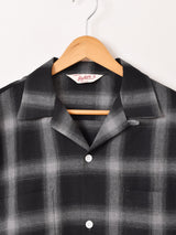 【2色展開】Backers 長袖 シャドウチェック オープンカラーシャツ
