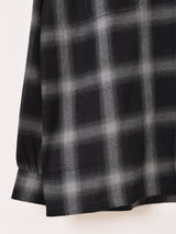 【2色展開】Backers 長袖 シャドウチェック オープンカラーシャツ