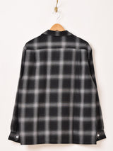 【2色展開】Backers 長袖 シャドウチェック オープンカラーシャツ