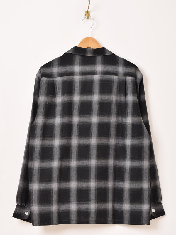 【2色展開】Backers 長袖 シャドウチェック オープンカラーシャツ