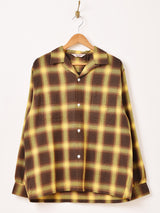 【2色展開】Backers 長袖 シャドウチェック オープンカラーシャツ