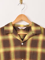 【2色展開】Backers 長袖 シャドウチェック オープンカラーシャツ