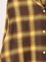 【2色展開】Backers 長袖 シャドウチェック オープンカラーシャツ