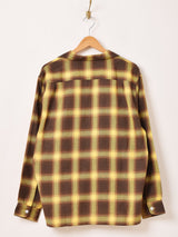 【2色展開】Backers 長袖 シャドウチェック オープンカラーシャツ