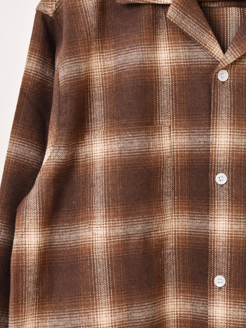 【2色展開】Backers 長袖 シャドウチェック フランネルシャツ