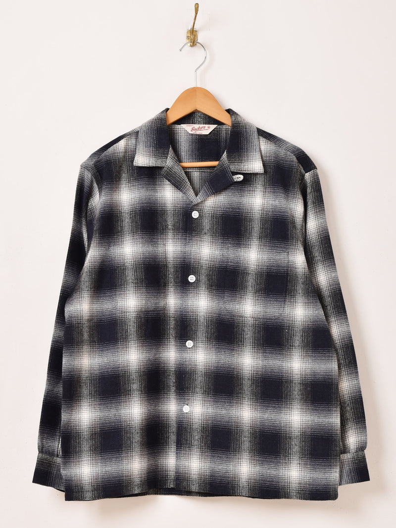 【2色展開】Backers 長袖 シャドウチェック フランネルシャツ