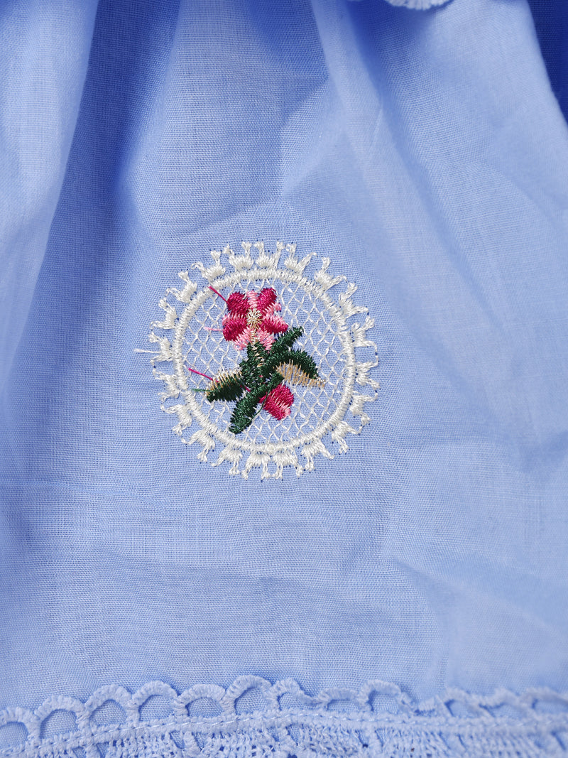 【3色展開】Meridian フラワー刺繍 フリルパンツ