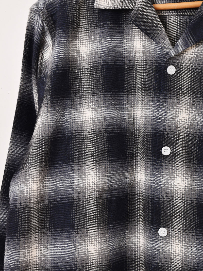 【2色展開】Backers 長袖 シャドウチェック フランネルシャツ