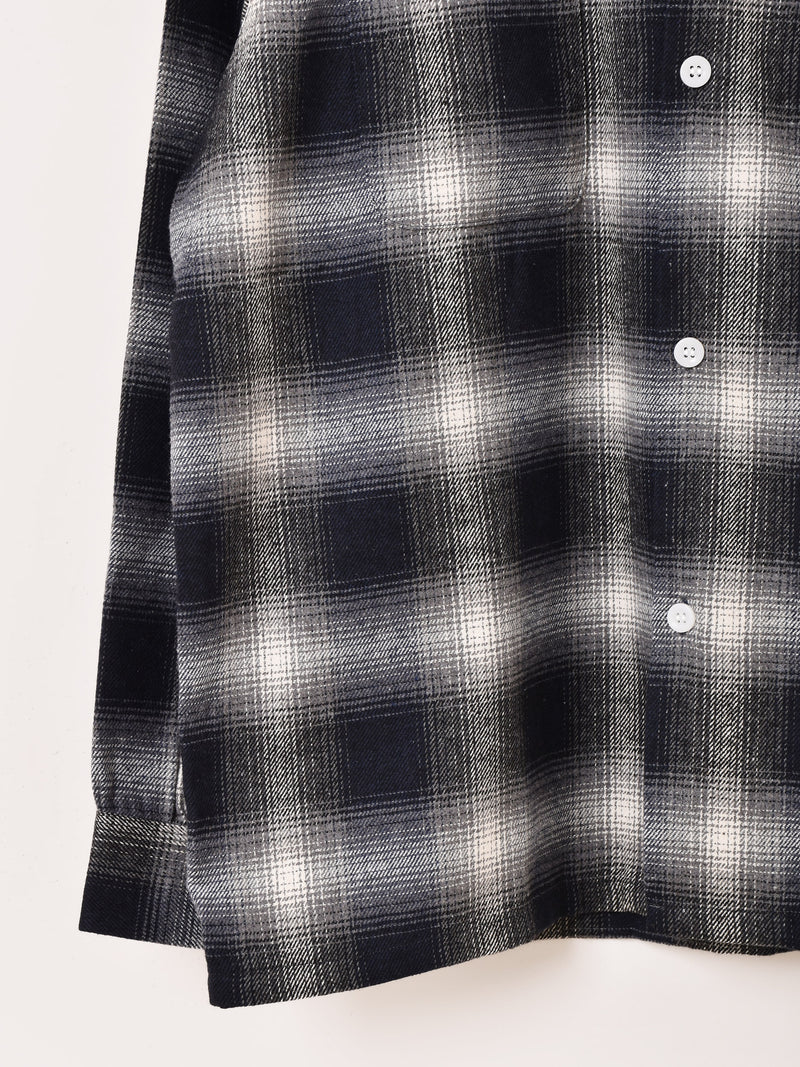 【2色展開】Backers 長袖 シャドウチェック フランネルシャツ