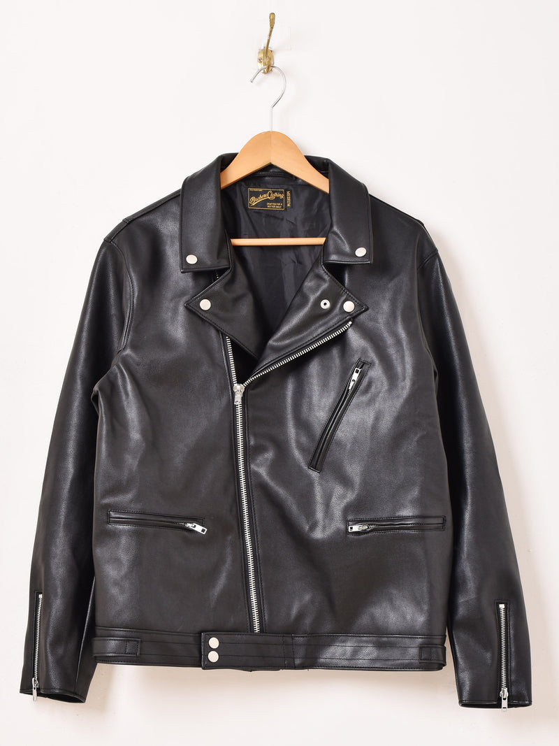 Backers フェイクレザー ライダースジャケット
