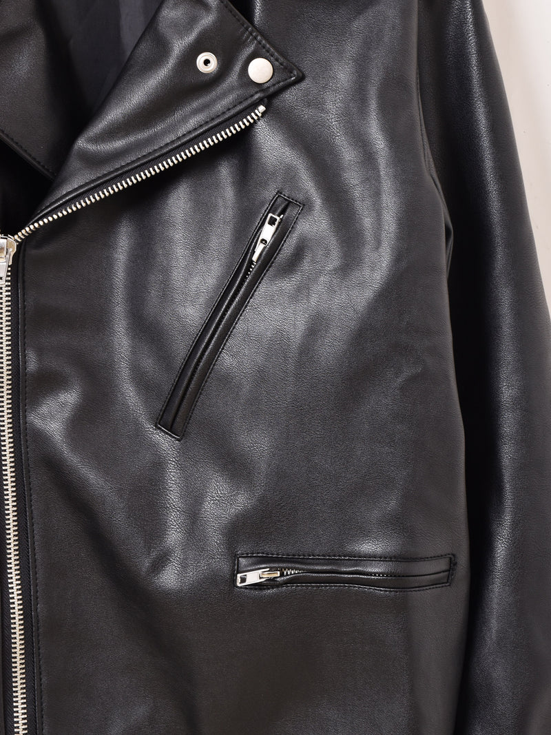 Backers フェイクレザー ライダースジャケット