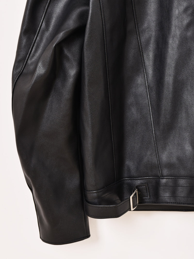 Backers フェイクレザー ライダースジャケット