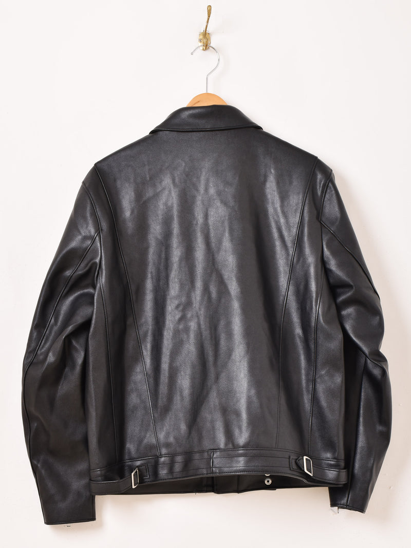 Backers フェイクレザー ライダースジャケット