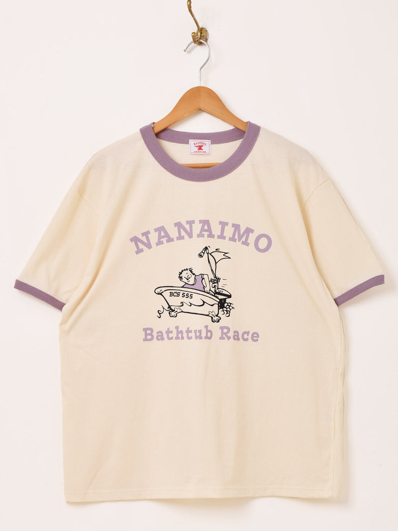Backers プリント リンガーTシャツ「NANAIMO Bathtub Race」