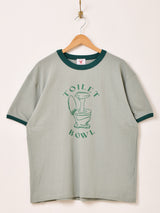 Backers プリント リンガーTシャツ「TOILET BOWL」