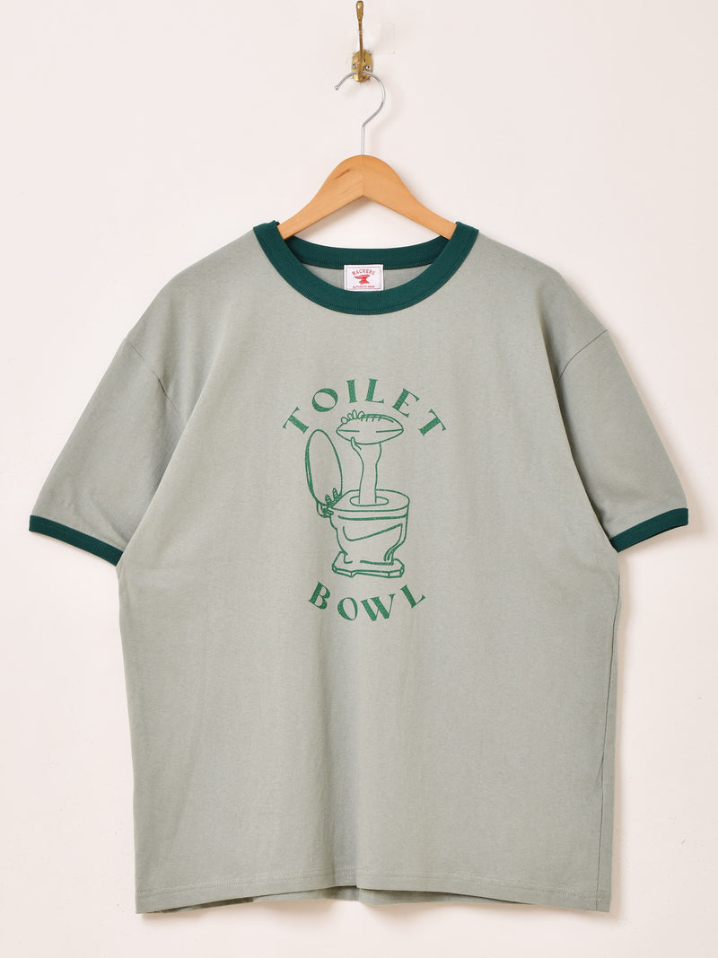 Backers プリント リンガーTシャツ「TOILET BOWL」