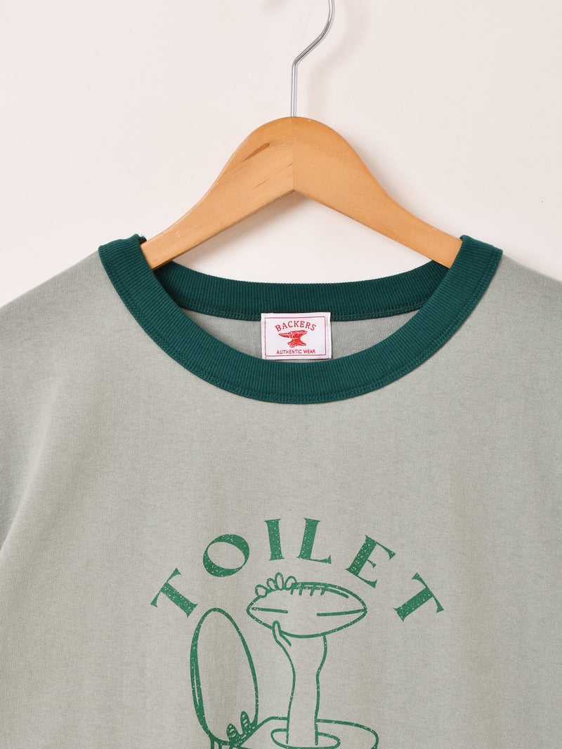 Backers プリント リンガーTシャツ「TOILET BOWL」