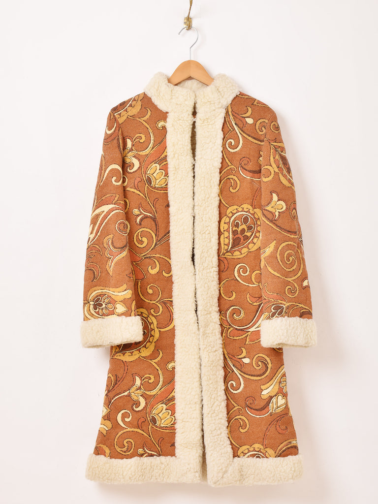 オリエンタル 総柄 ボアコート