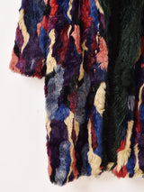 マルチカラー フェイクファー ロングコート