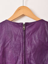 レザー フリンジ ノースリーブトップス