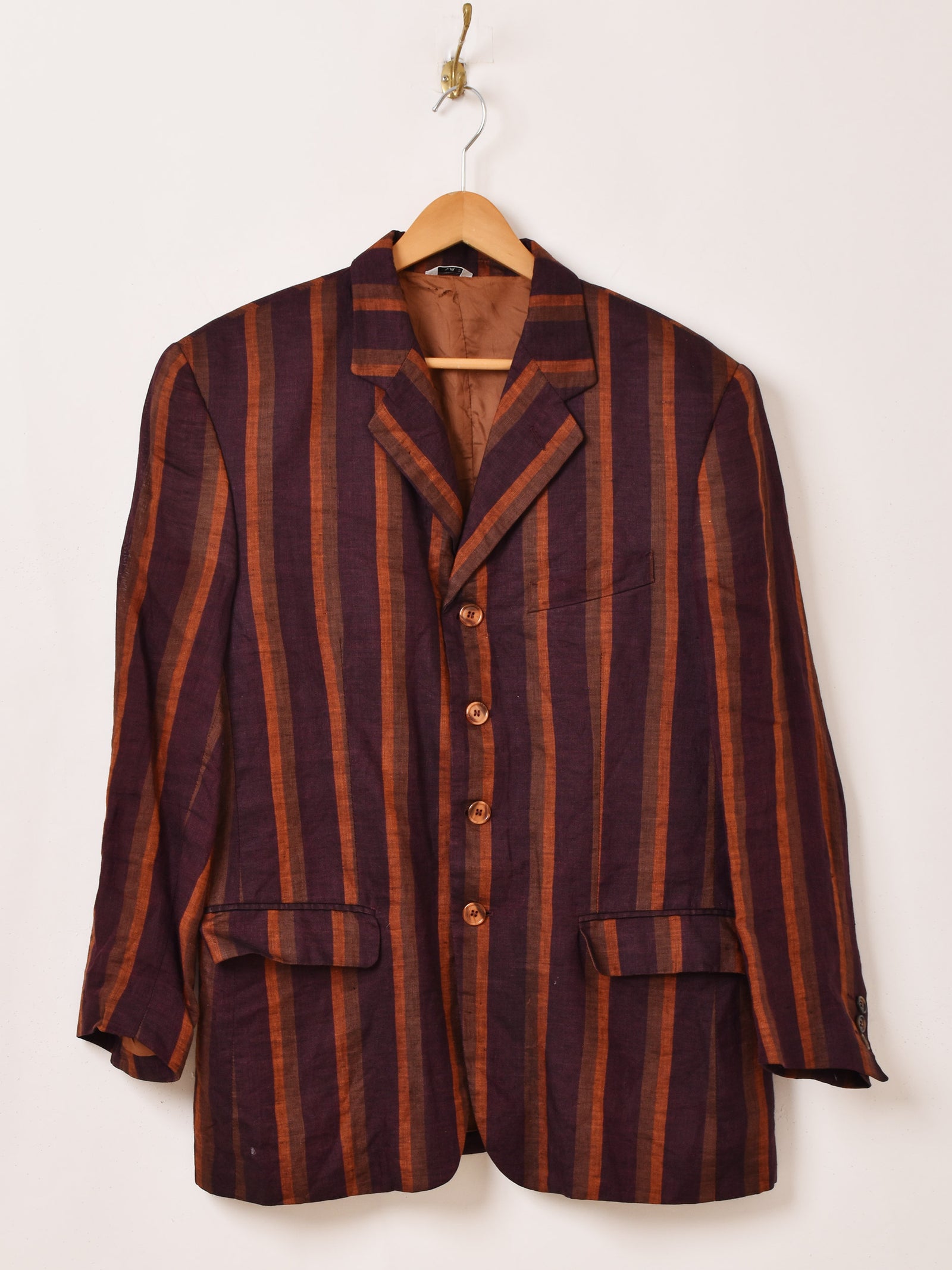 ETRO Milano テーラードジャケット イタリア製 ウール ストライプ イタリア製 ストライプ柄 テーラードジャケット – 古着屋Top of the