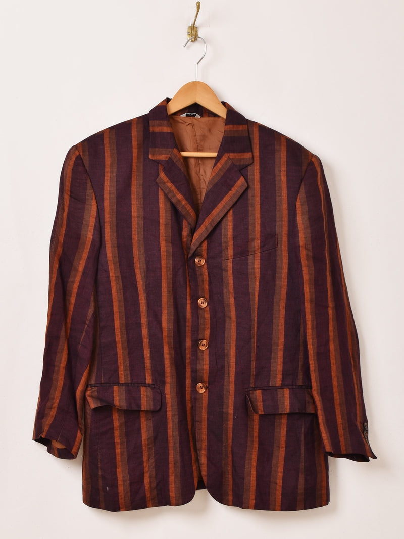 ETRO Milano テーラードジャケット イタリア製 ウール ストライプ イタリア製 ストライプ柄 テーラードジャケット – 古着屋Top of the