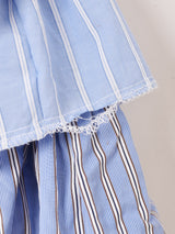 リメイク ラッフルスリーブ ストライプ 長袖シャツ