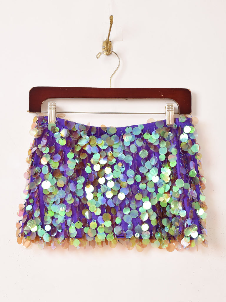 オーロラ スパンコール ミニスカート