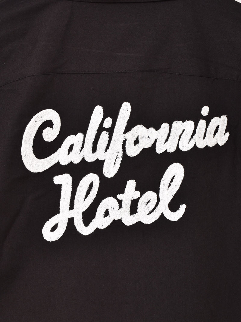 【3色展開】Backers 刺繍 半袖 オープンカラーシャツ 「California Hotel」