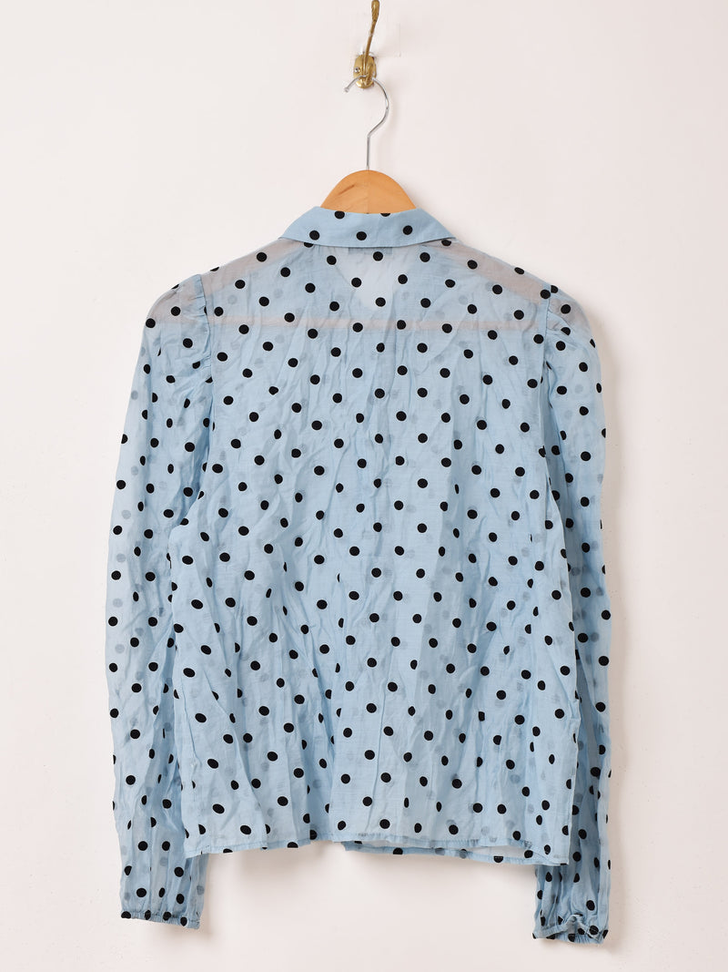 ドット柄 シアー 長袖ブラウス – 古着屋Top of the Hillのネット通販サイト