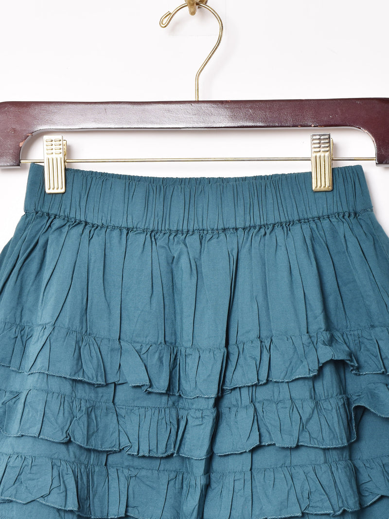 【3色展開】Emerald Motel フリル ティアードロングスカート