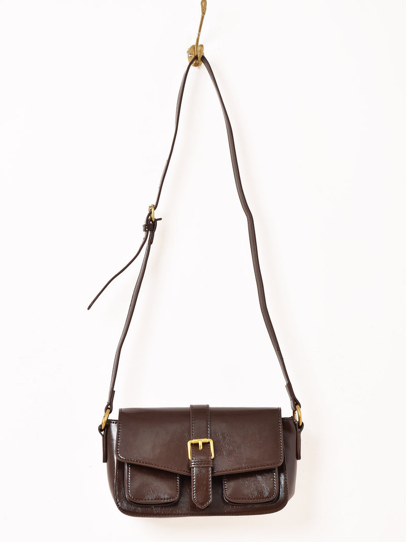 【2色展開】フェイクレザー 2way ショルダーバッグ